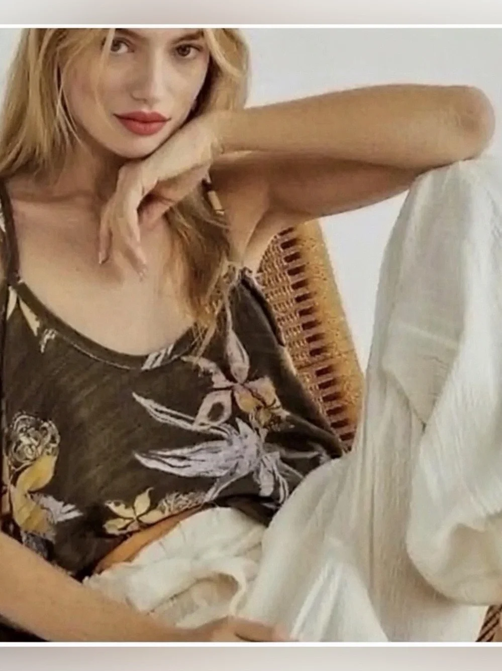 FREE PEOPLE Hey Girl Cotton Tank in Army Combo